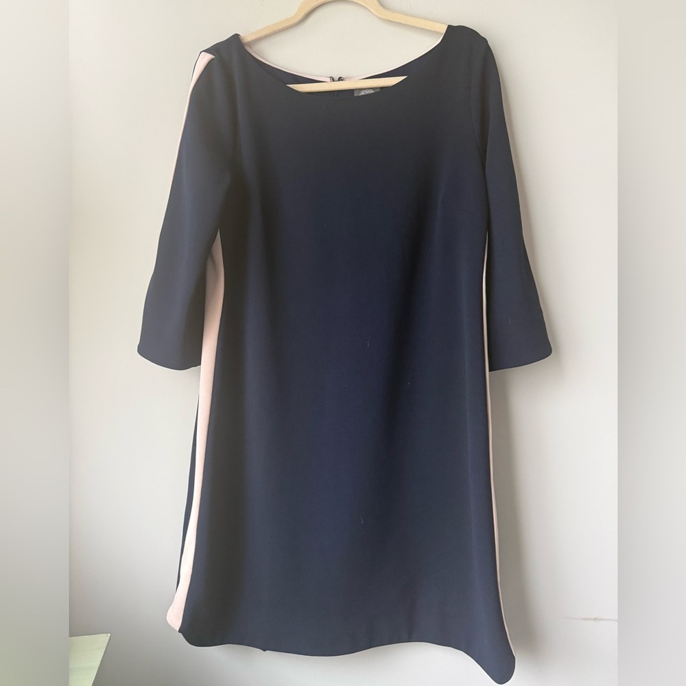 Vince Camuto Side Stripes A-Line Dress Blue Sz 14